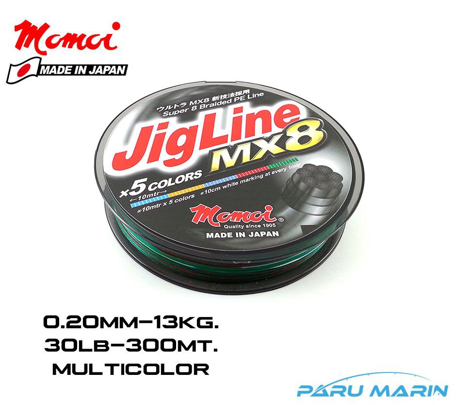 Momoi Jigline MX8 0.20mm 300mt. Multicolor İp Misina