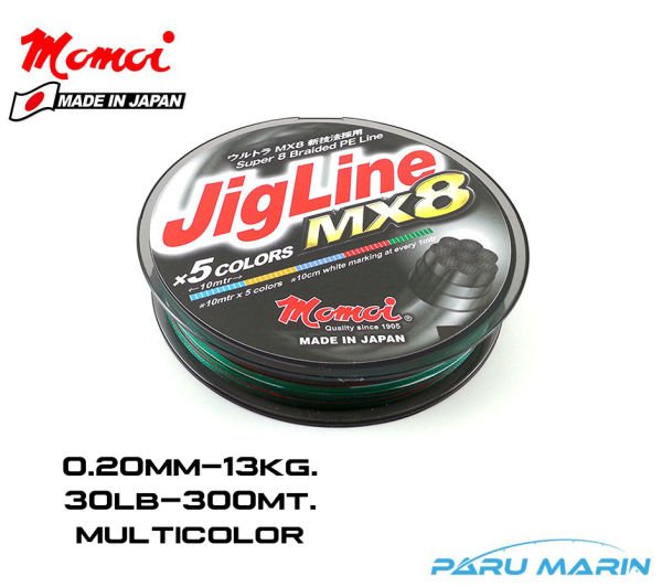 Momoi Jigline MX8 0.20mm 300mt. Multicolor İp Misina