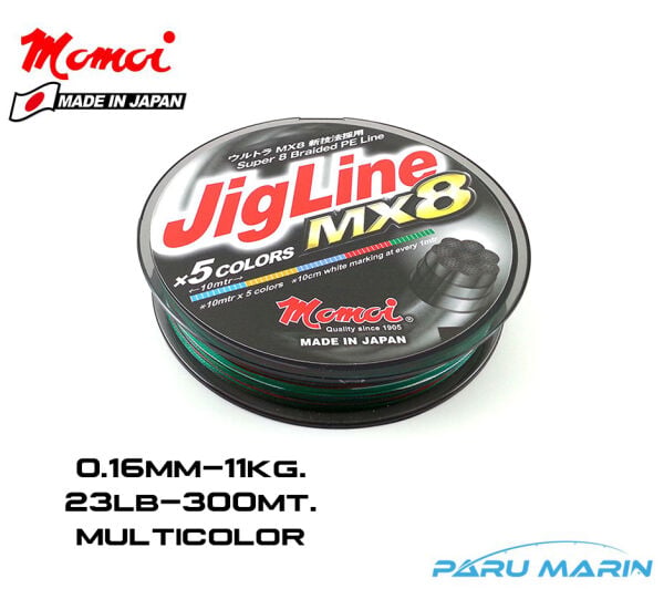 Momoi Jigline MX8 0.16mm 300mt. Multicolor İp Misina