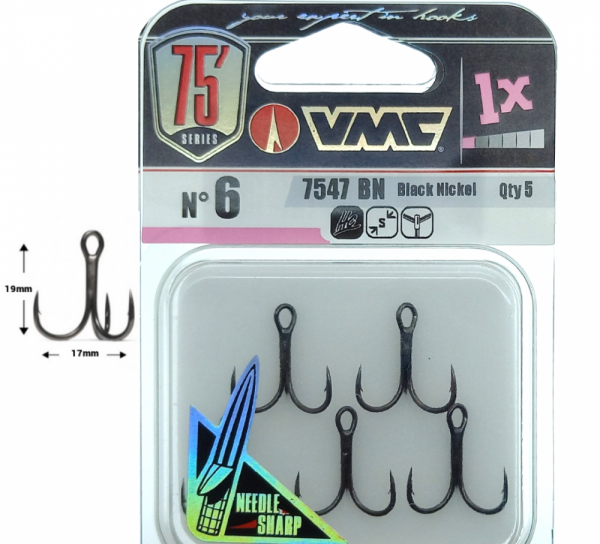 Vmc 7547 1x Strong 3'lü İğne Black No:6 , 5 adet