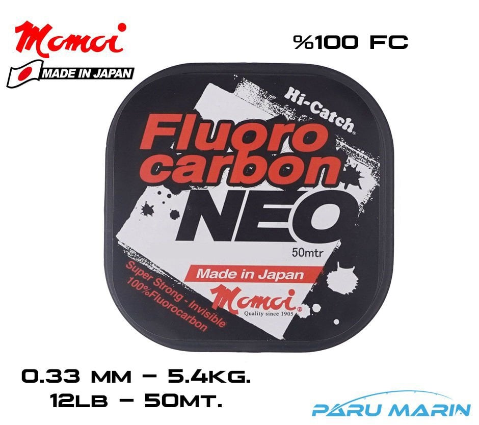 Momoi Hi-Catch NEO %100 FC Shock Leader 0.33mm-5.4kg. 50mt.