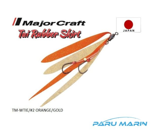Major Craft Tai Rubber İğneli Yedek Etek #002 Orange/Gold