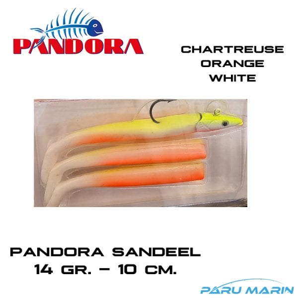 Pandora Sandel 10 cm. 14 gr. Chartreuse Orange White Silikon Yem