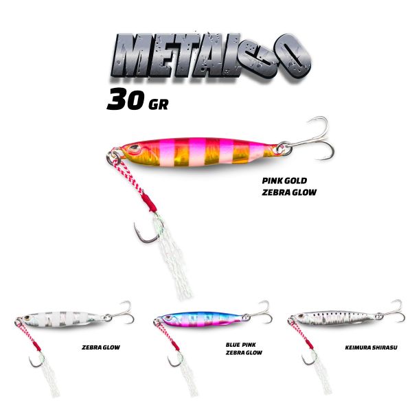 Fujin Metal GO 30 gr. Pink Gold Zebra Glow Jig Yem