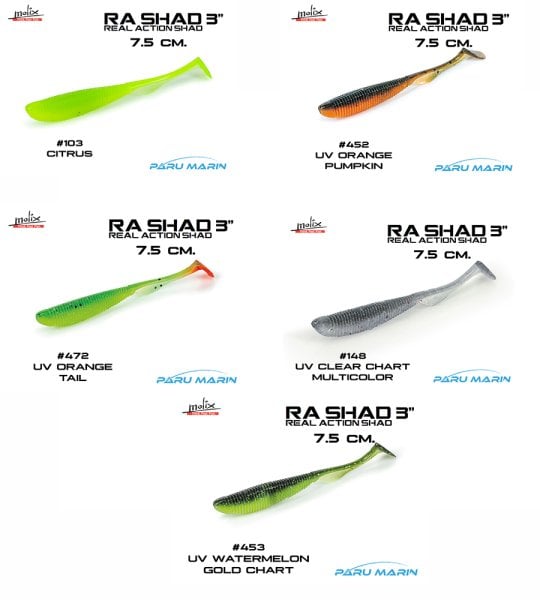 Molix RA Shad 7.5cm/3'' Silikon Yem, #452 UV Orange Pumpkin