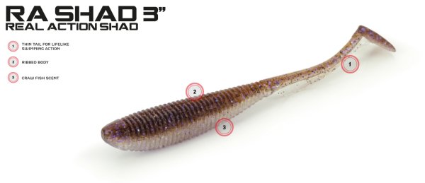 Molix RA Shad 7.5cm/3'' Silikon Yem, #452 UV Orange Pumpkin