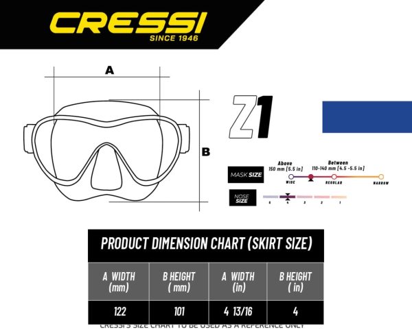 Cressi Z1 Dalış Maskesi Black / Black