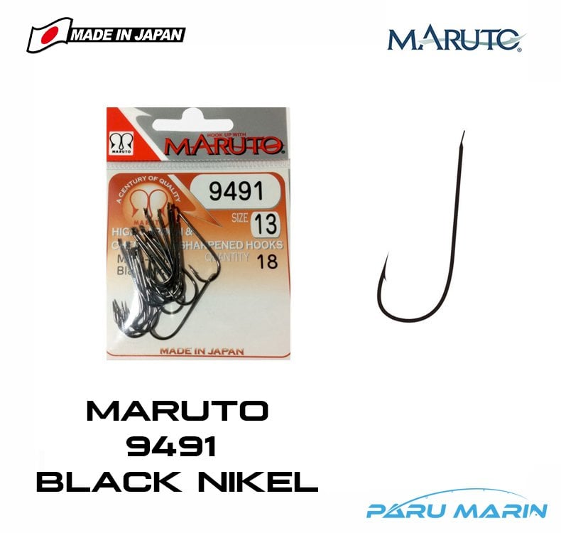 Maruto 9491 Siyah Düz Siyah Nikel Olta İğnesi