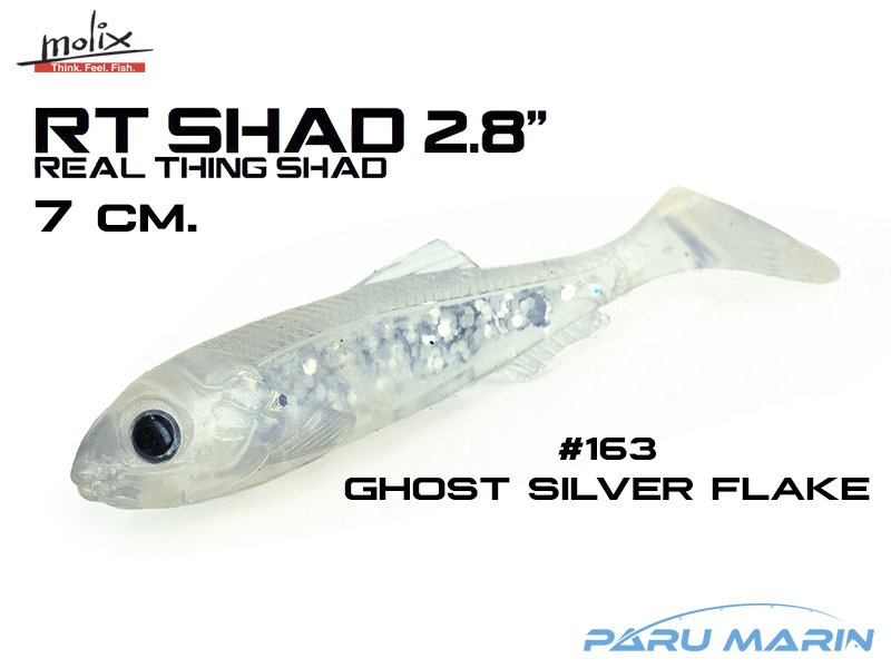 Molix RT Shad 7cm/2.8'' Silikon Yem, #163 Ghost Silver Flake