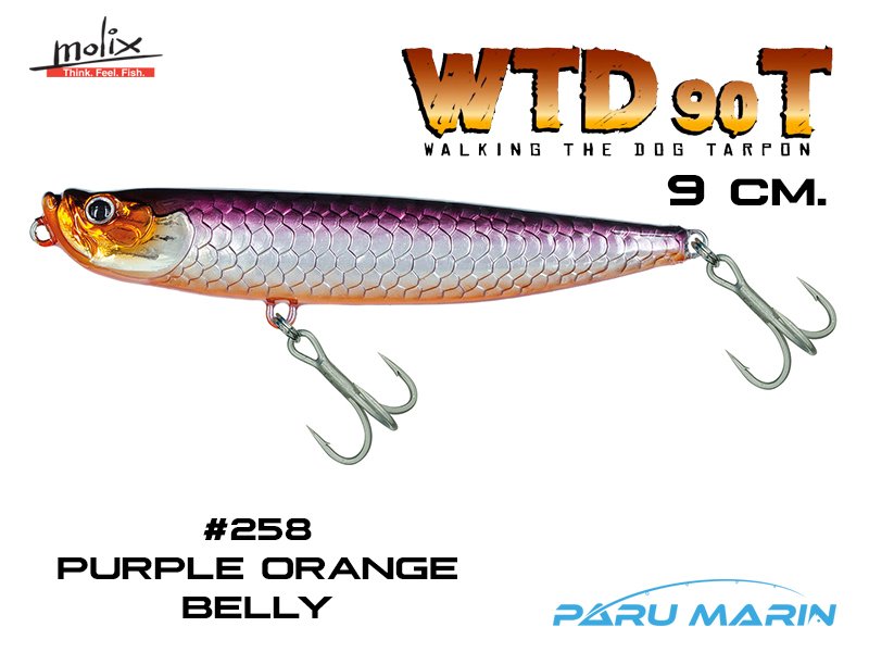 Molix WTD 90T 9 cm. Sahte Balık, #258 Purple Orange Belly