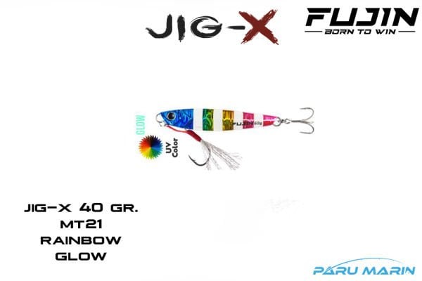 Fujin Jig-X 40gr. Shore Jigging - Jig Yem RAINBOW GLOW