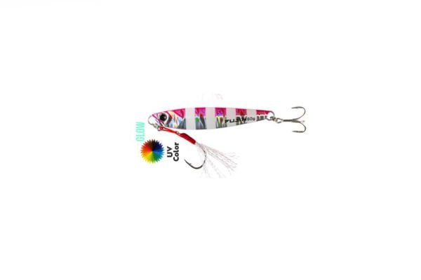 Fujin Jig-X 40gr. Shore Jigging - Jig Yem PINK ZEBRA GLOW