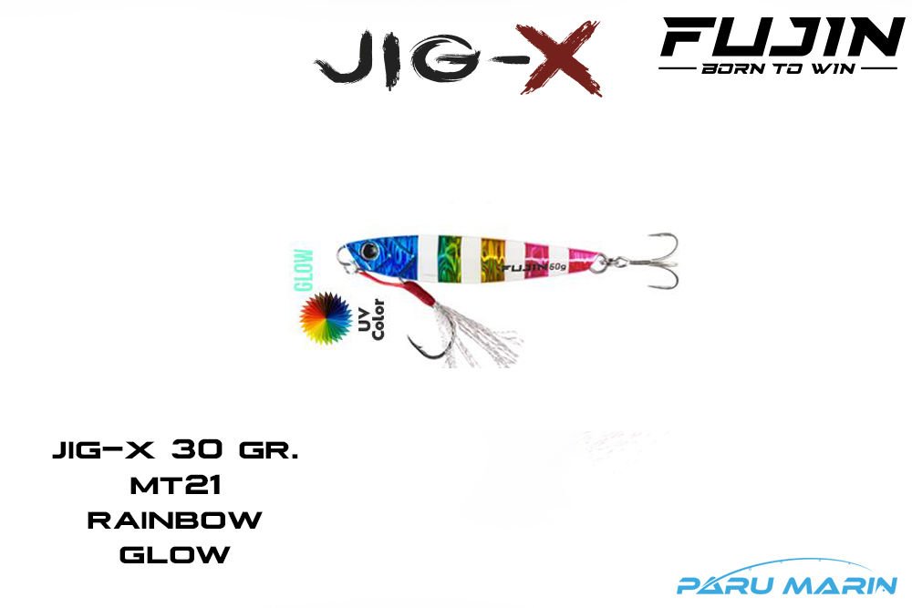 Fujin Jig-X 30gr. Shore Jigging - Jig Yem RAINBOW GLOW