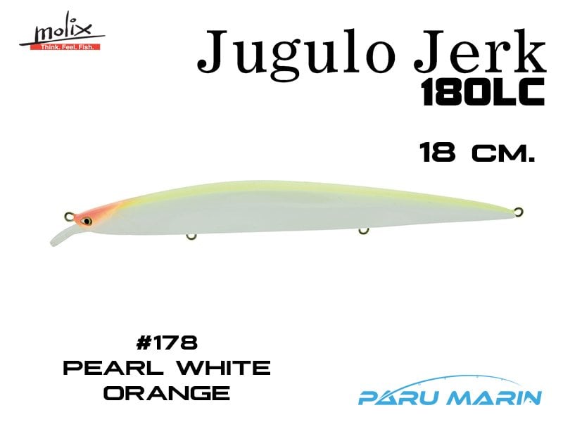 Molix Jugulo Jerk 180LC 18 cm. Sahte Balık, #178 Pearl White Orange