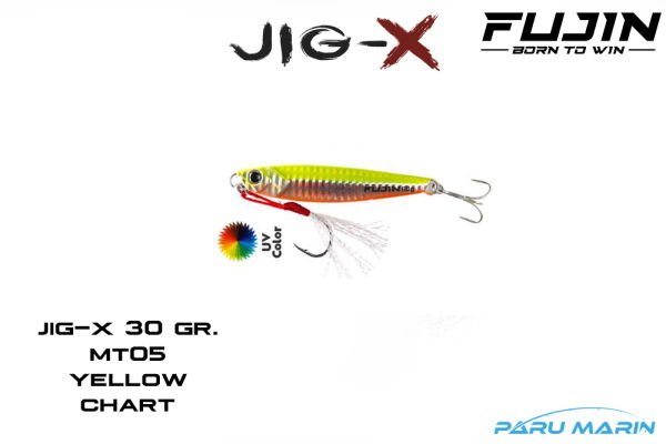 Fujin Jig-X 30gr. Shore Jigging - Jig Yem YELLOW CHART