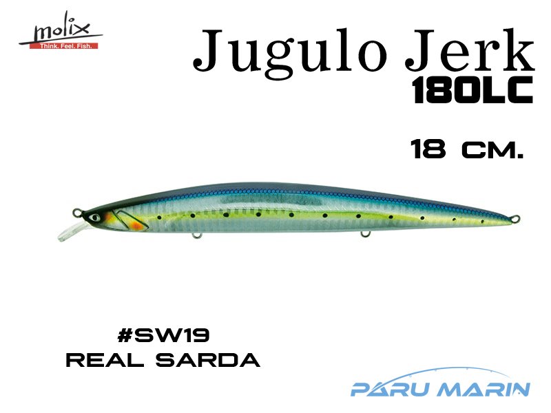 Molix Jugulo Jerk 180LC 18 cm. Sahte Balık, #SW19 Real Sarda