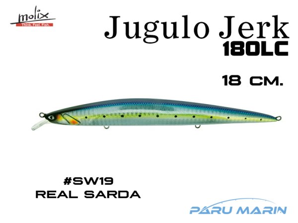 Molix Jugulo Jerk 180LC 18 cm. Sahte Balık, #SW19 Real Sarda