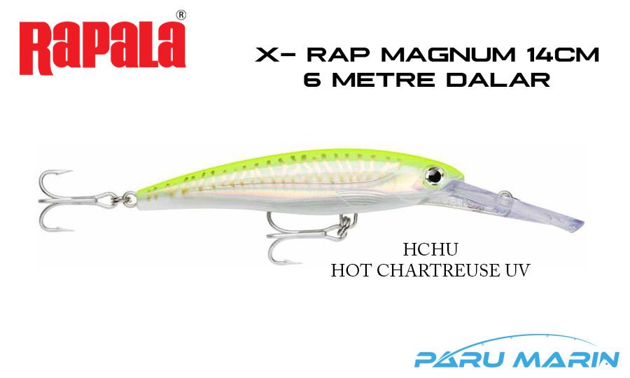 Rapala X-Rap Magnum-20, 14cm Gövde, Sahte Balık HCHU - HOT CHARTREUSE UV