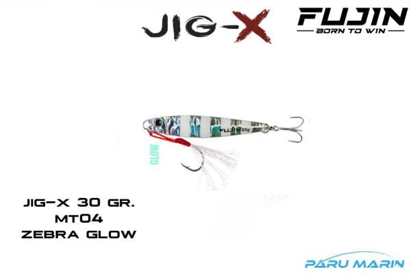 Fujin Jig-X 30gr. Shore Jigging - Jig Yem ZEBRA GLOW