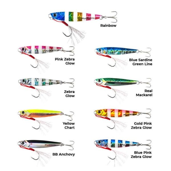 Fujin Jig-X 20gr. Shore Jigging - Jig Yem GOLD PINK ZEBRA GLOW