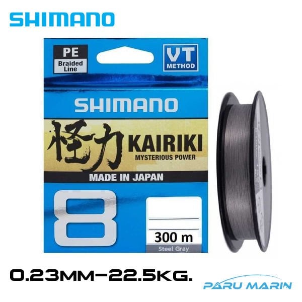 Shimano Kairiki 8x 300mt. 0.23mm 22.5kg. Gri İp Misina