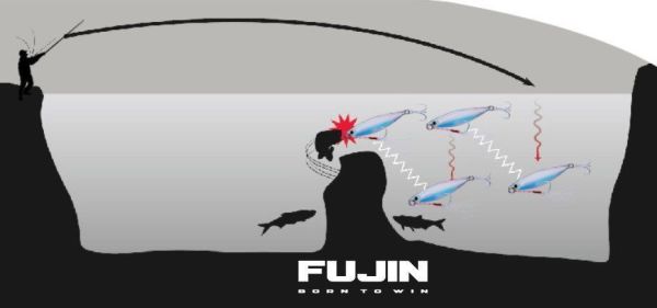Fujin Jig-X 20gr. Shore Jigging - Jig Yem BLUE PINK ZEBRA GLOW