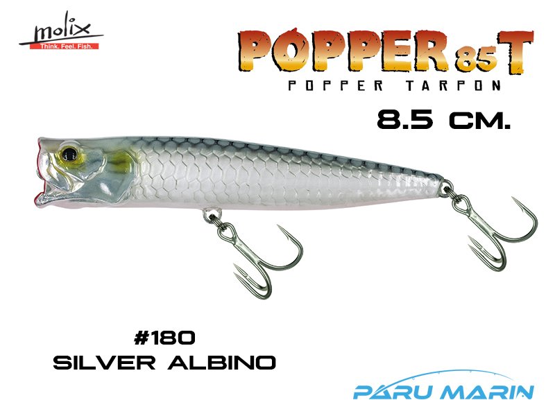 Molix Popper 85T 8.5 cm. Sahte Balık, #180 Silver Albino