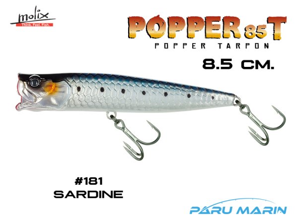 Molix Popper 85T 8.5 cm. Sahte Balık, #181 Sardine