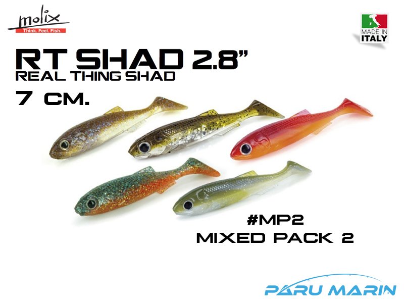 Molix RT Shad 7cm/2.8'' Silikon Yem, #MP2 Mixed Pack