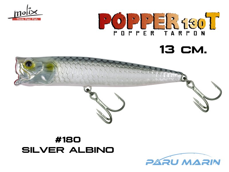 Molix Popper 130T 13 cm. Sahte Balık, #180 Silver Albino