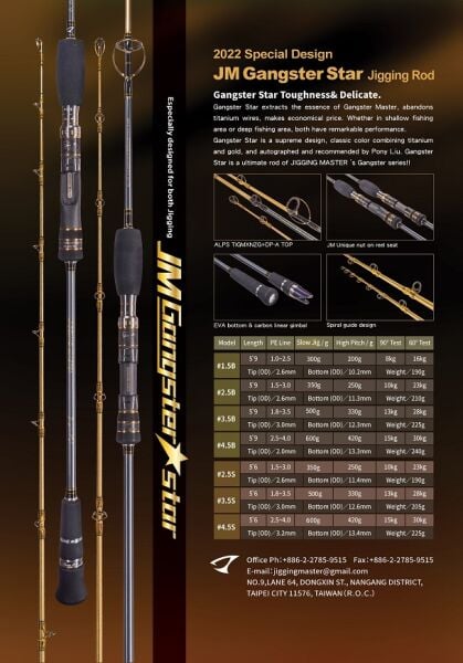 Jigging Master Gangster Star #2.5/S 168cm 250-350gr. Tetiksiz Kamış
