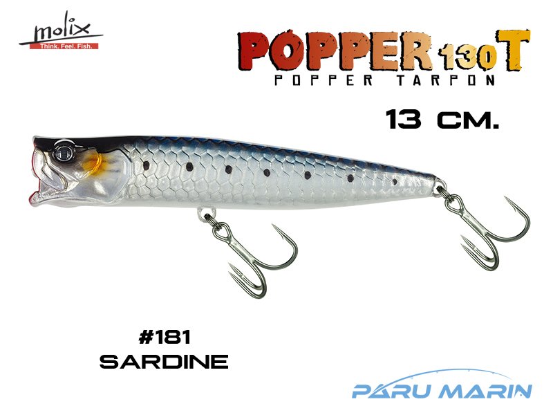 Molix Popper 130T 13 cm. Sahte Balık, #181 Sardine