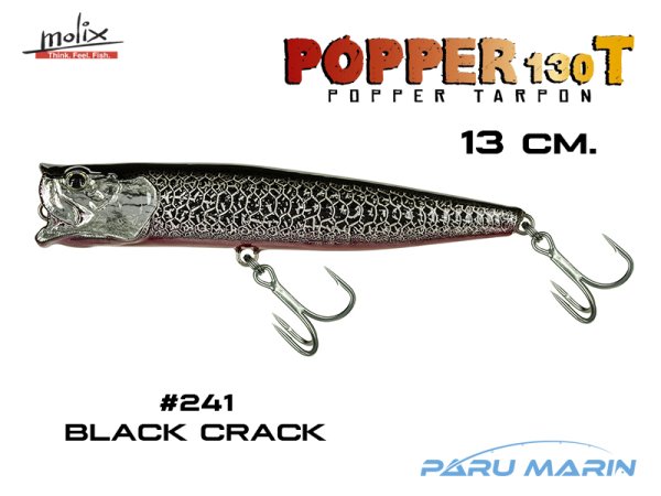 Molix Popper 130T 13 cm. Sahte Balık, #241 Black Crack