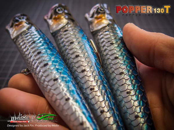 Molix Popper 130T 13 cm. Sahte Balık, #241 Black Crack