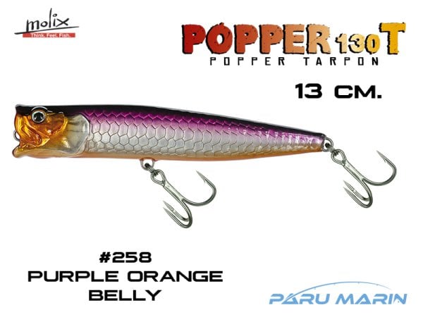 Molix Popper 130T 13 cm. Sahte Balık, #258 Purple Orange Belly