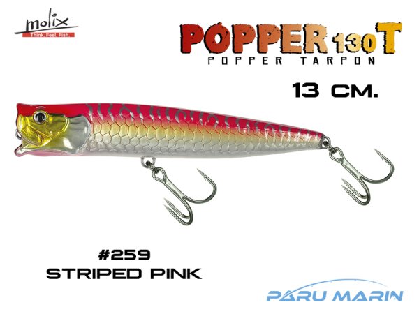 Molix Popper 130T 13 cm. Sahte Balık, #259 Striped Pink