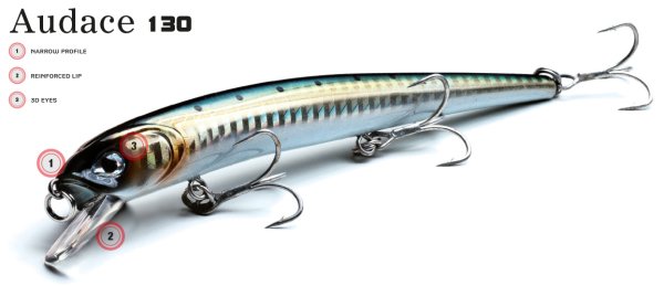 Molix Audace 130 - 13 cm. Sahte Balık, #175 Silver Melon