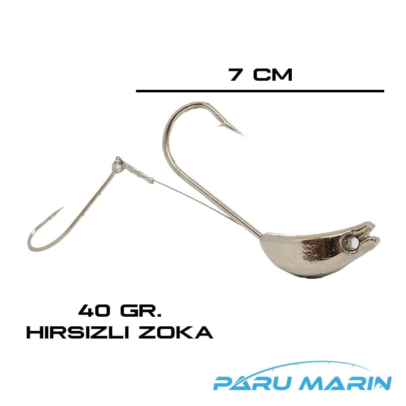 Lüfer ve Kofana Zokası 40gr. Hırsızlı Krom