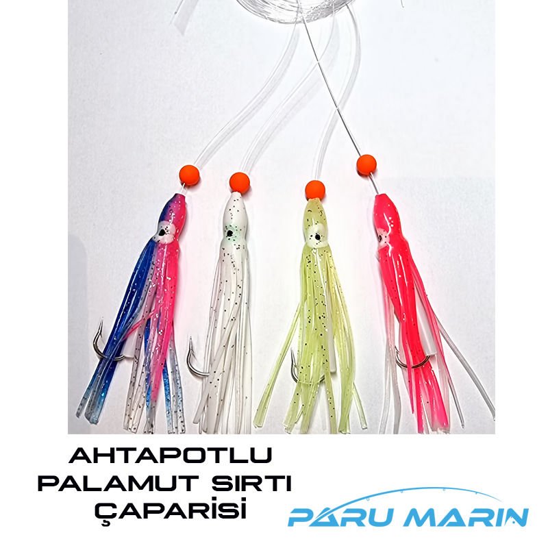 Palamut Sırtı Çaparisi 4'lü 9cm Ahtapotlu Mustad İğneli